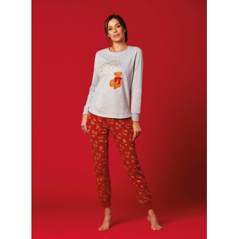 Pijama de mujer NAVIDAD estampado ositos JADEA 5188