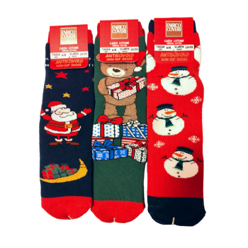 ENRICO COVERI Rutschfeste Kindersocken mit Weihnachtsmotiv