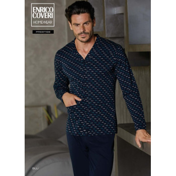 Pyjama homme léger ouvert en coton ENRICO COVERI