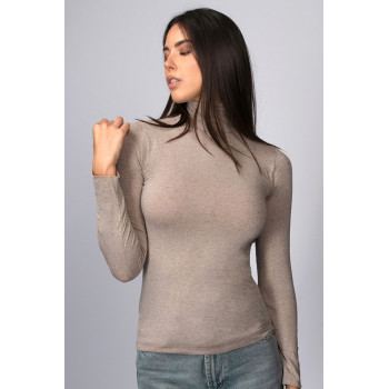 Pull col roulé femme modal et cachemire INTIMIDEA