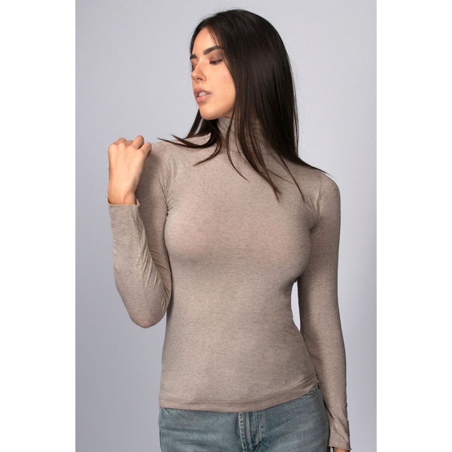 Jersey de mujer INTIMIDEA de modal y cashmere con cuello alto