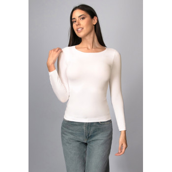 Jersey de mujer INTIMIDEA de modal y cashmere con cuello redondo