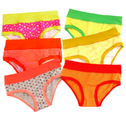 (6pcs) slips fille en coton élastique à motifs EMY