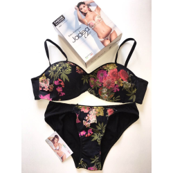 Floral pattern bandeau bra set