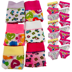 (6pcs) slips fille en coton élastique à motifs EMY