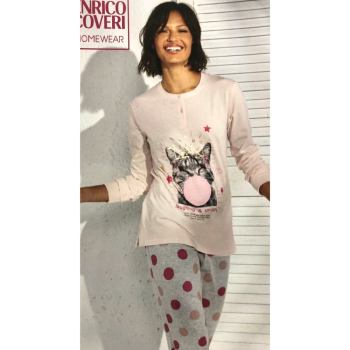 Pijama de mujer Enrico Coveri de algodón ligero ep5211