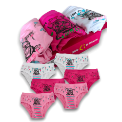 (6pcs) slips fille en coton élastique à motifs EMY
