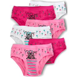 (6pcs) slips fille en coton élastique à motifs EMY