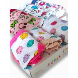 (6pcs) slips fille en coton élastique à motifs EMY