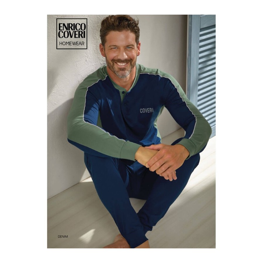 Lightweight cotton pajamas for men ENRICO COVERI 1103