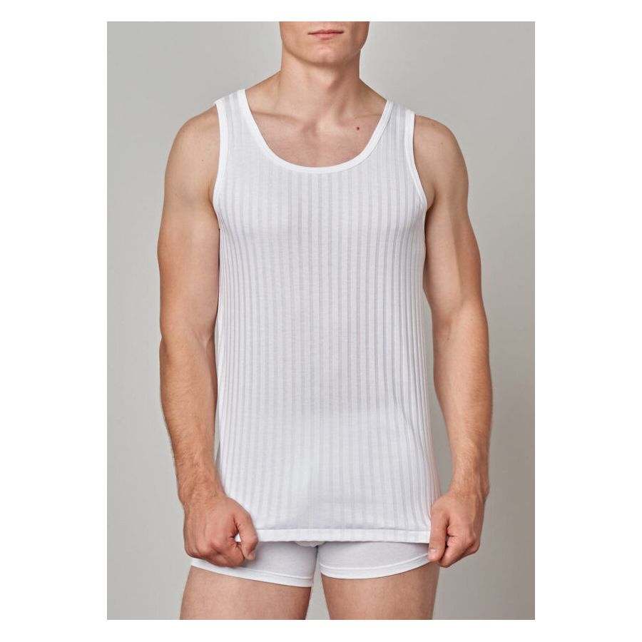 GICIPI men's wide-ribbed Scottish lisle tank top