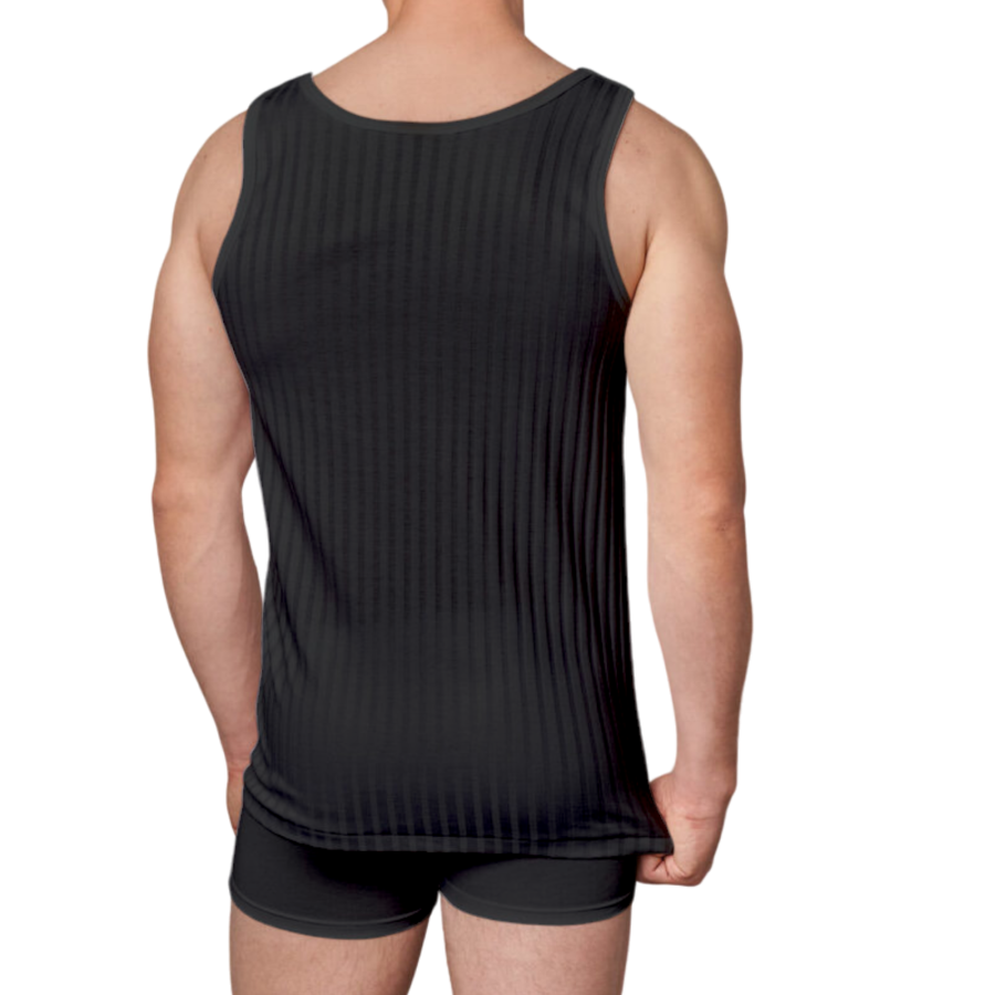 GICIPI men's wide-ribbed Scottish lisle tank top