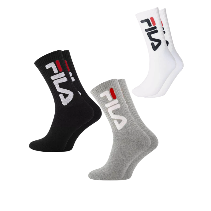 (6 paires) Chaussettes de tennis FILA en coton éponge doux