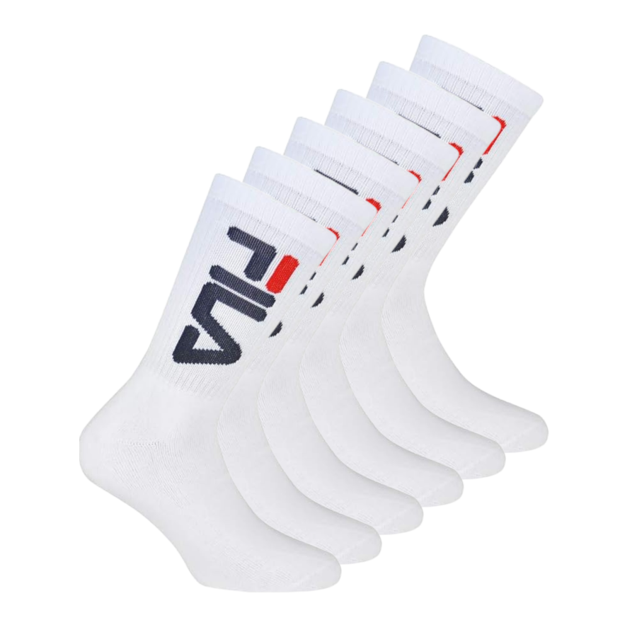 (6 paires) Chaussettes de tennis FILA en coton éponge doux