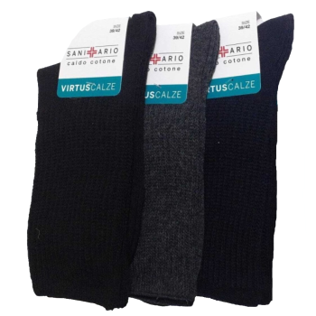 Calcetines sanitarios cortos de invierno de algodón cálidos para hombre Virtus