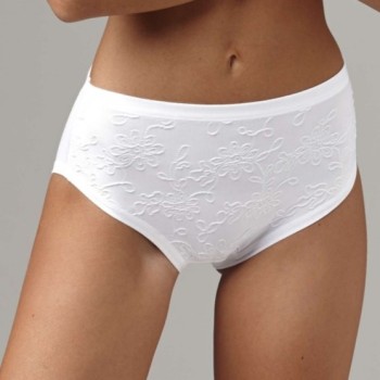 EMY embroidered cotton and modal high briefs