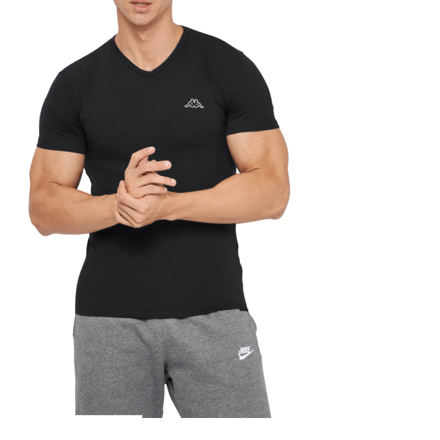 KAPPA V-neck tight-fitting short-sleeved sports shirt