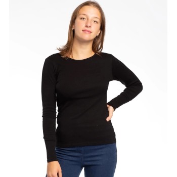 MYXLIP long-sleeved bi-elastic cotton crew-neck sweater