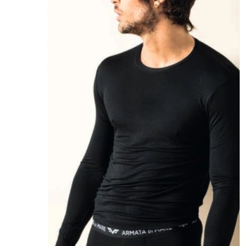 Fresh and light stretch bamboo fiber long sleeve T-shirt