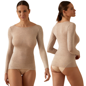 JADEA Jersey ultraligero de modal y cashmere con cuello barco