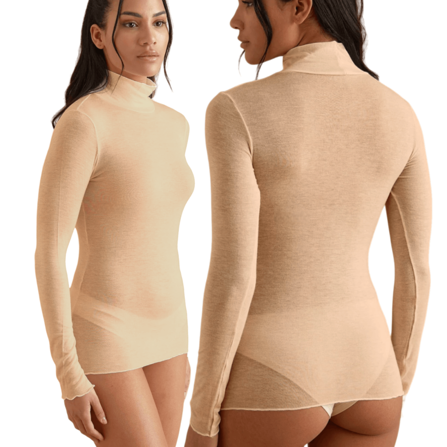 JADEA soft touch modal+cashmere turtleneck sweater