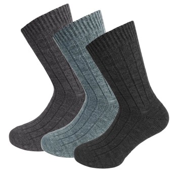 Chaussettes d'hiver courtes adulte en laine et alpaga (3 paires)