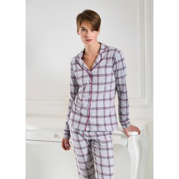 Pyjama ouvert en jersey de coton série Montebianco JADEA