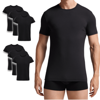 (6uds) Camiseta de algodón elástico para hombre XLIP