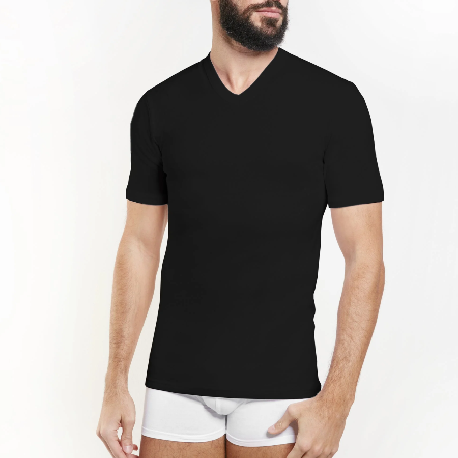 T-shirt in cotone caldo con scollo a "V" uomo NOTTINGHAM