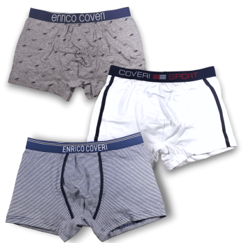 (3pcs) Boxers en coton Enrico Coveri MIX, motifs assortis...