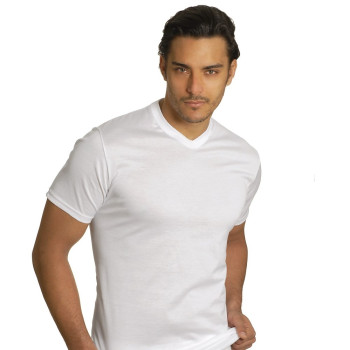 AXIOM 6603 Men's V-neck T-shirt in pure Scottish yarn