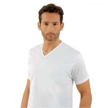 AXIOM men's pure lisle thread V-neck T-shirt with thin edge