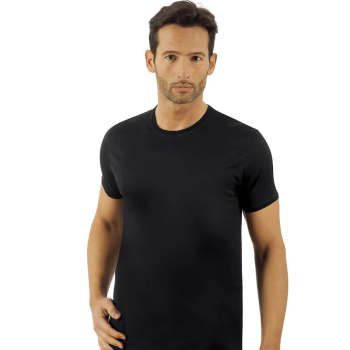 Camiseta de hombre AXIOM de pura lana con borde fino