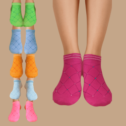 (6 pairs) Stretch cotton shoe socks