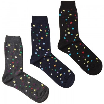 (3 paires) Chaussettes chaudes en coton MASK-SOCK Étoiles