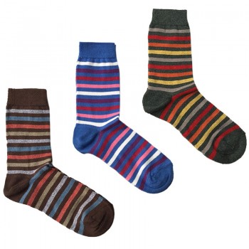 (3 paires) Chaussettes chaudes en coton MASK-SOCK Stripe