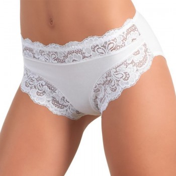 Slip en coton et modal avec dentelle midi JADEA