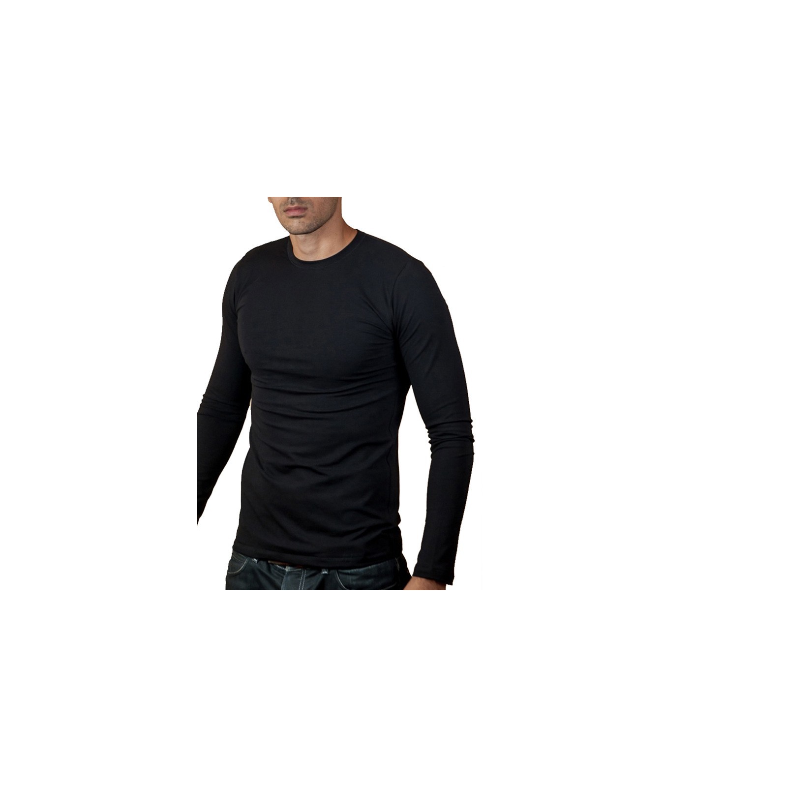 T shirt manche fashion longue moulant homme