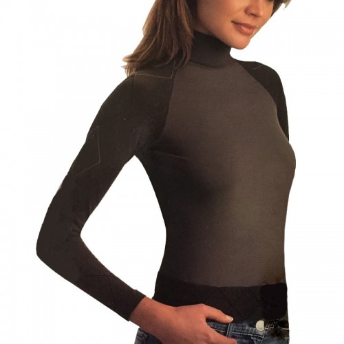 INTIMIDEA microfibre turtleneck sweater with contrasting sleeves