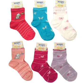 6 Paar kurze PRISCO -Babysocken aus leichter Baumwolle