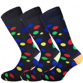 (3 pairs) MASK-SOCK short stretch cotton socks with polka dots