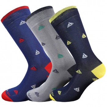 Men's lisle socks with sailing pattern Made in Italy