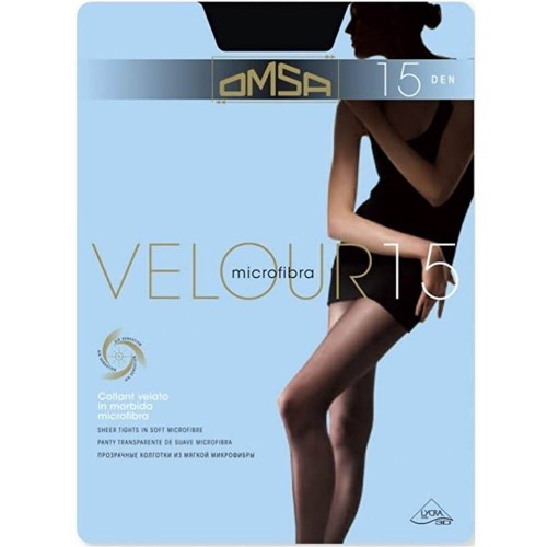 (5pcs) Collants OMSA VELOUR 15 microfibres stretch léger