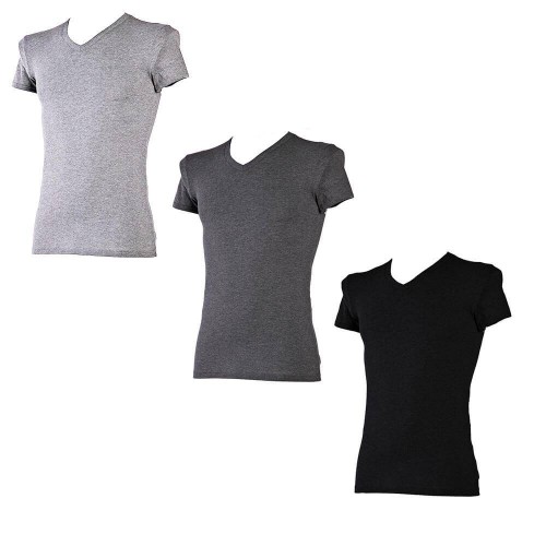 NOTTINGHAM high quality V-neck bi-elastic cotton T-shirt (3pcs)