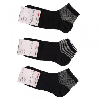 (3 paires) Chaussettes en coton et tulle MASK-SOCK