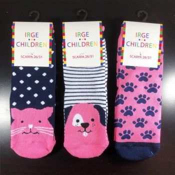 (3 pairs) IRGE girls' warm cotton non-slip socks