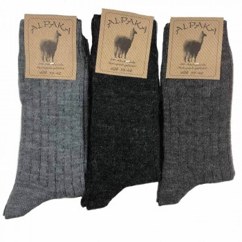 (3 Paar) Kurze Herrensocken aus Wolle und Alpaka