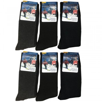 (6 paires) Chaussettes d'hiver courtes en molleton de couleur unie CARPENTER