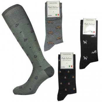 (4 pairs) MASK-SOCK long lisle socks