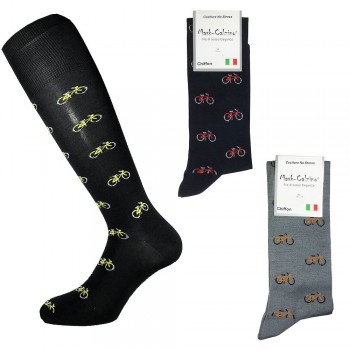 (3 Paar) MASK-SOCK lange Socken mit „Bike“-Muster